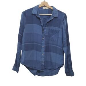 Cloth & Stone | Mixed Pattern Plaid Long Sleeve Button Up Cotton Shirt